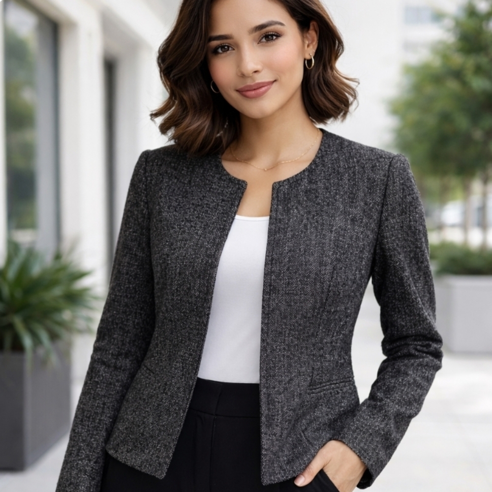 Windsmoor | Vintage Charcoal Tweed Zip Jacket Quiet Lux